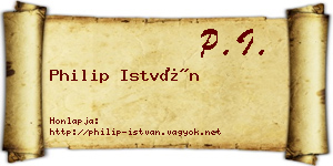 Philip István névjegykártya